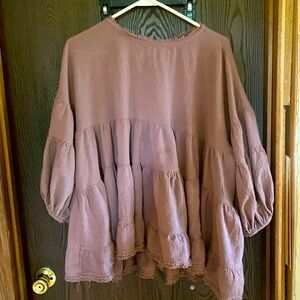 Free people light mauve top, size medium